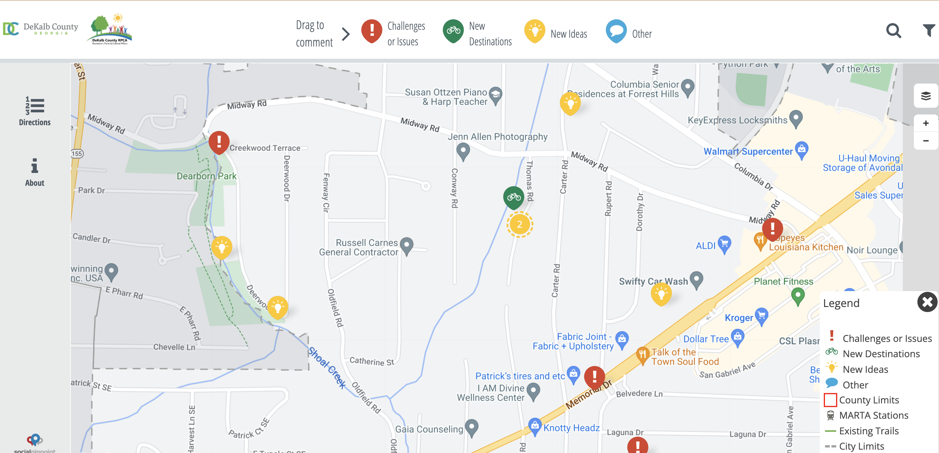 Dekalb County Greeway survey map